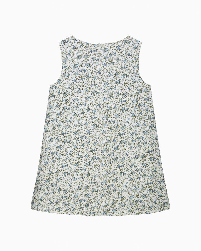 Confiture Dress Cord Ditsy Floral Pinafore in Blue