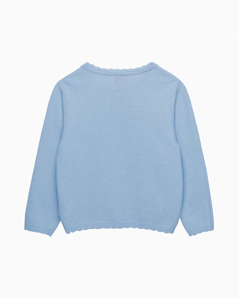 Duck and Bunny Cardigan in Cornflower