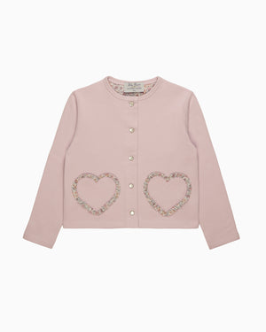 Frilly Heart Jersey Cardigan