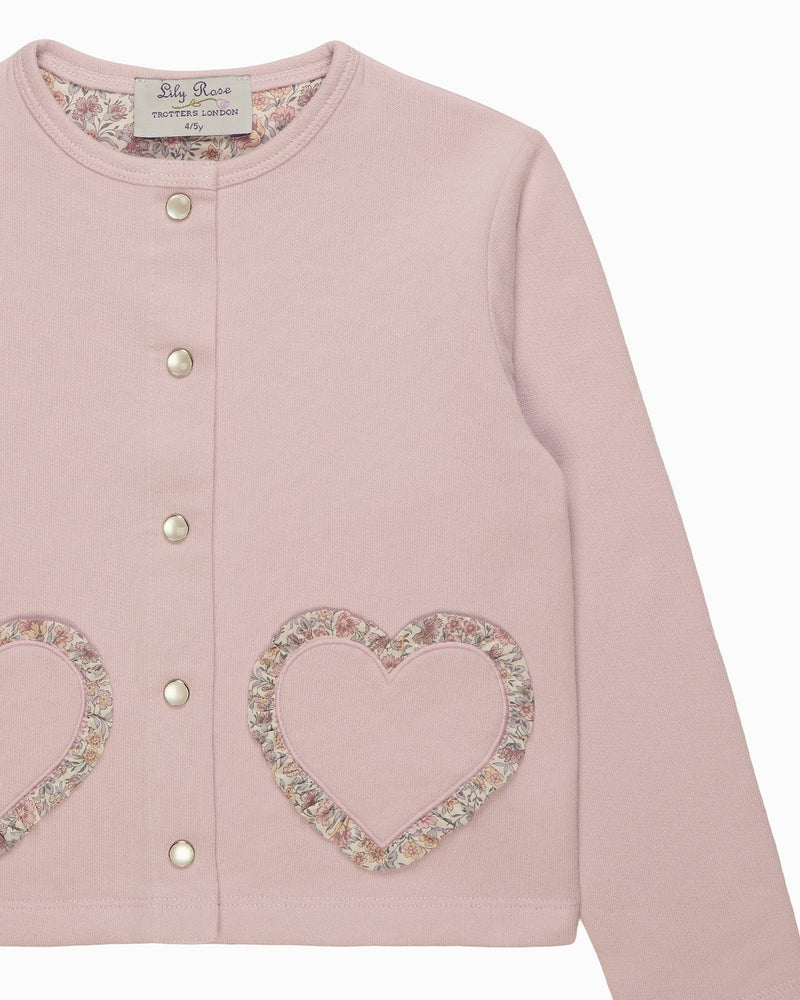 Frilly Heart Jersey Cardigan