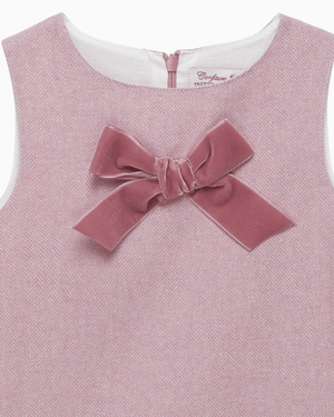 Confiture Dress Georgina Bow Dress in Pink Herringbone