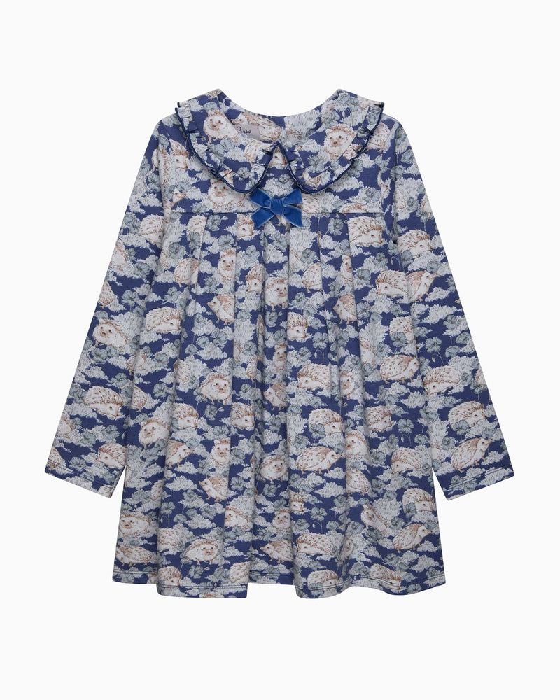 Hedgehog Jersey Dress in Navy