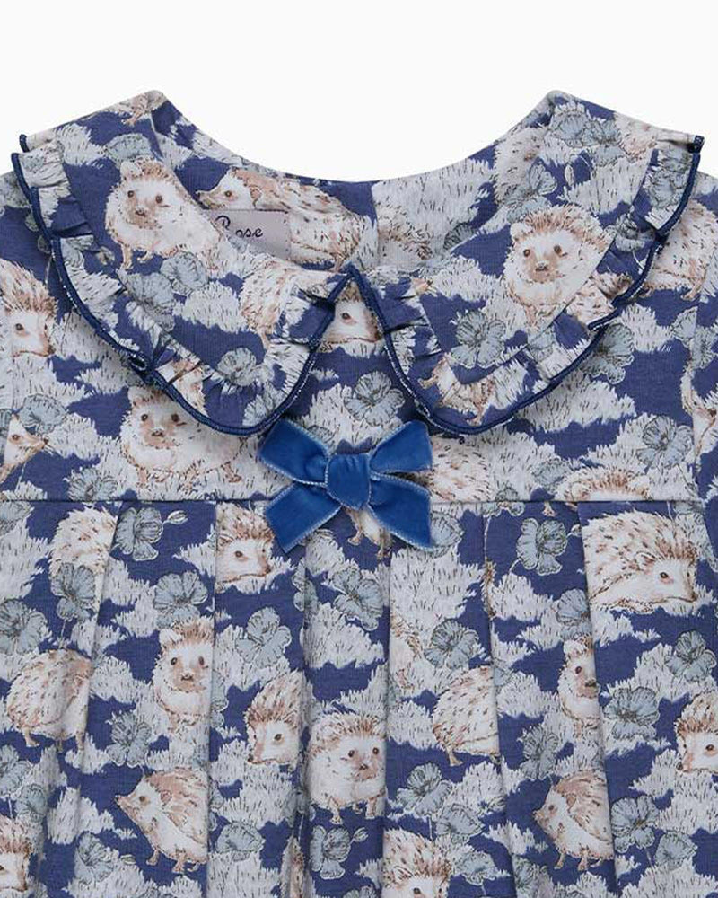 Hedgehog Jersey Dress in Navy