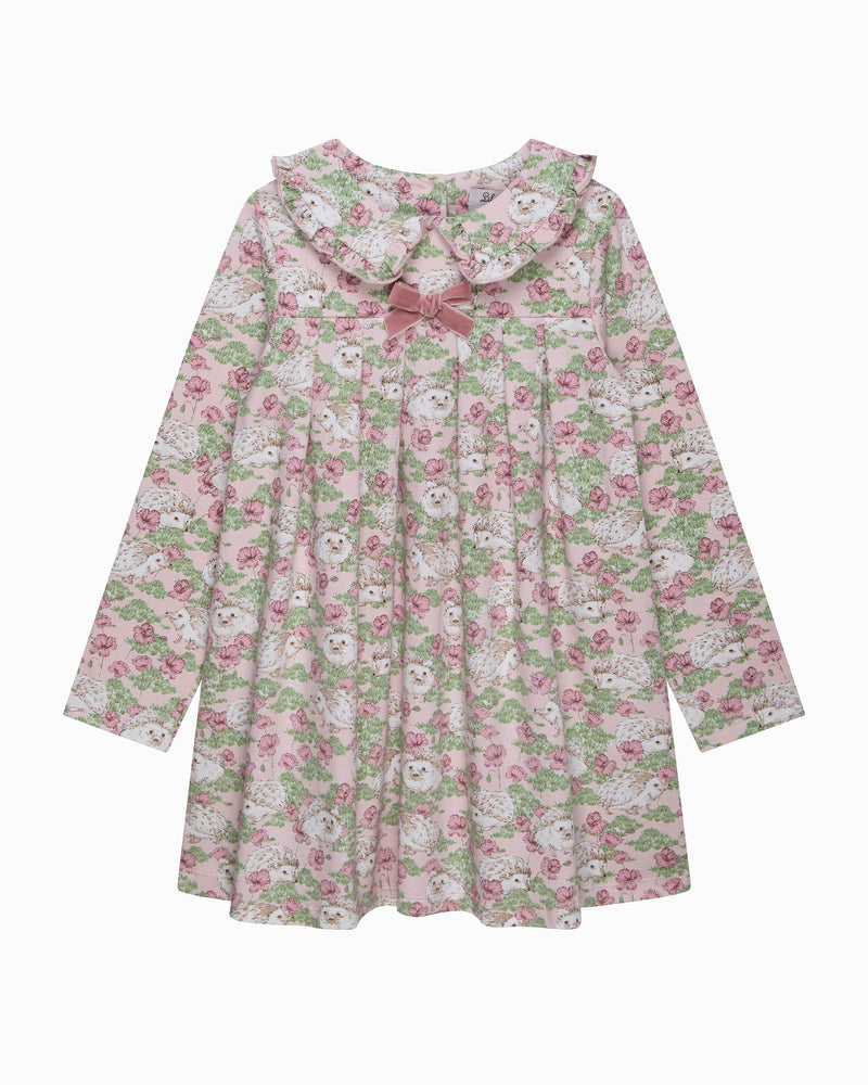 Hedgehog Jersey Dress in Pink