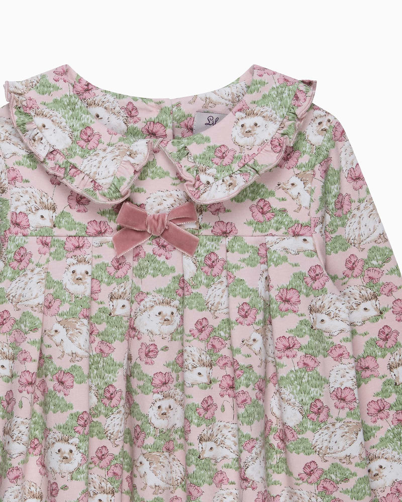 Hedgehog Jersey Dress in Pink