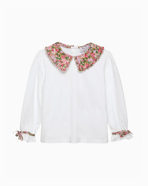 Pie Crust Jersey Blouse in Hedgerow