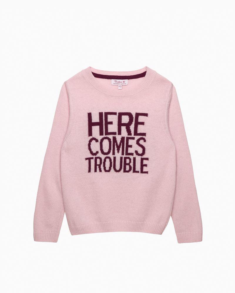 Here Comes Trouble Jumper in Pink
