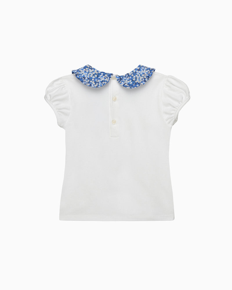 Lily Rose Top Pie Crust Jersey Top in Blue Mitsi Valeria