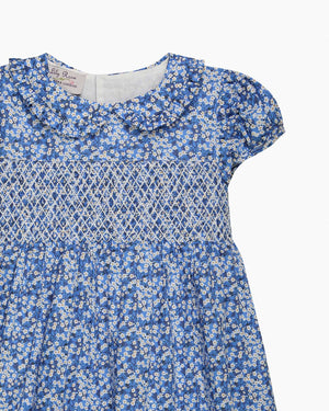 Smocked Dress in Blue Mitsi Valeria