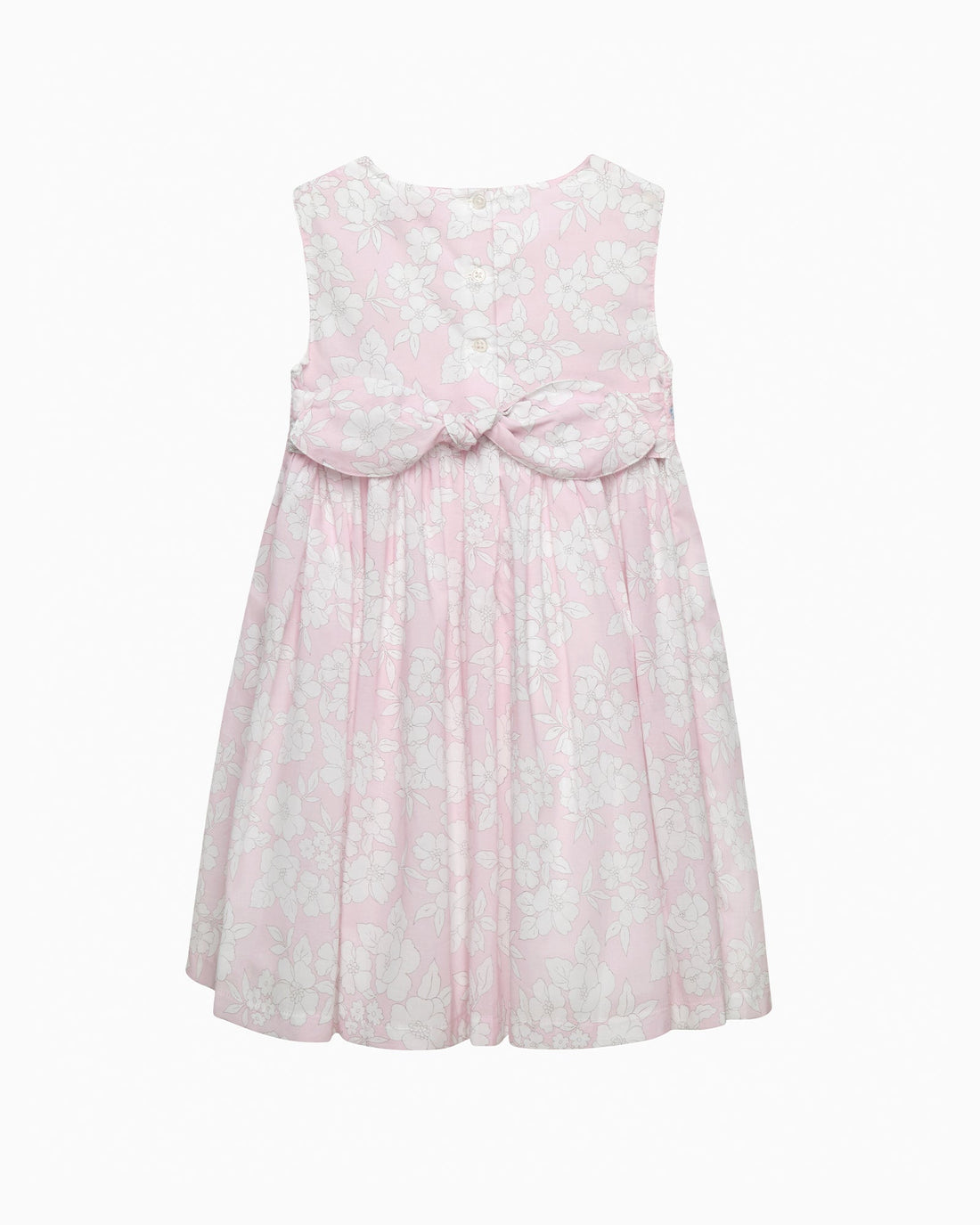 Confiture Dress Molly Smocked Pinafore in Pale Pink Floral