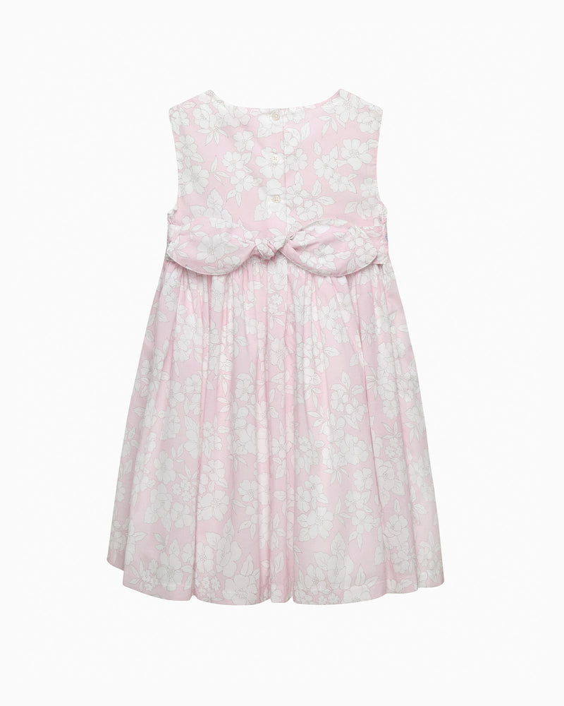 Confiture Dress Molly Smocked Pinafore in Pale Pink Floral