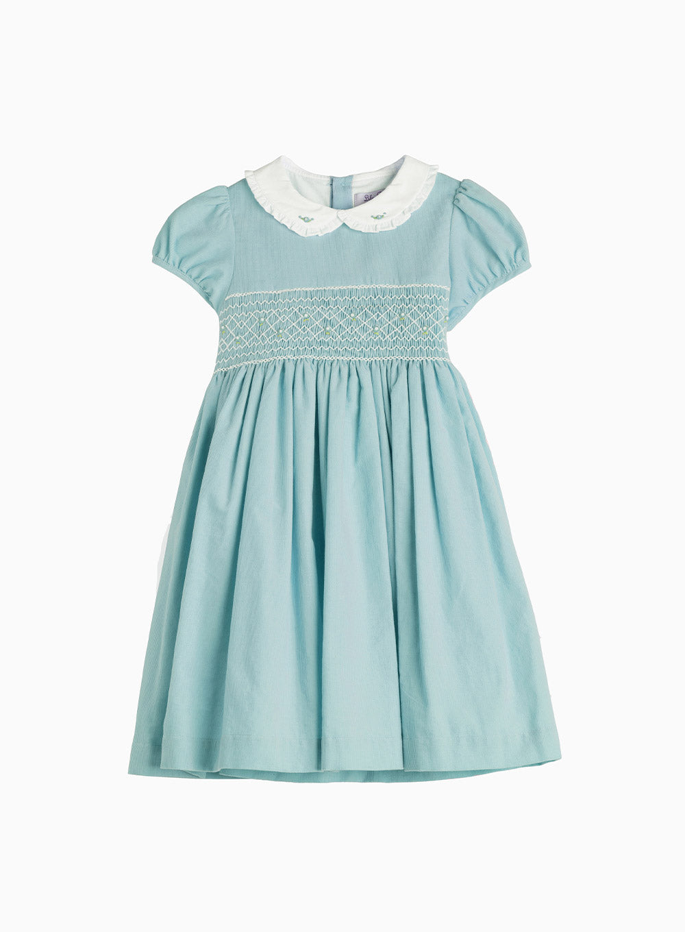 Orla Smocked Dress in Blue Cord
