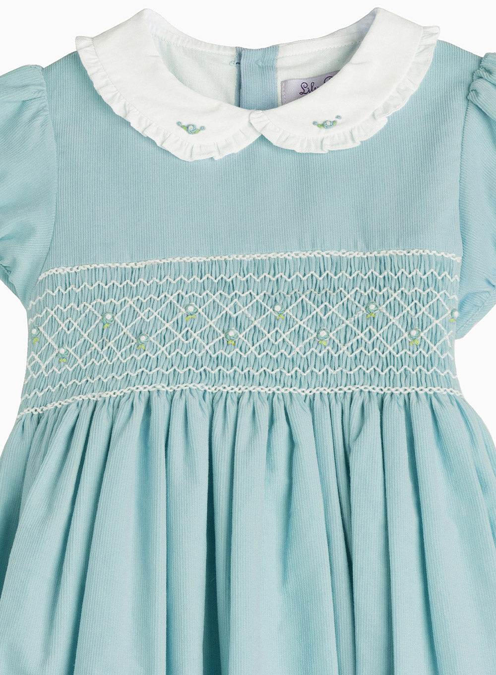 Orla Smocked Dress in Blue Cord