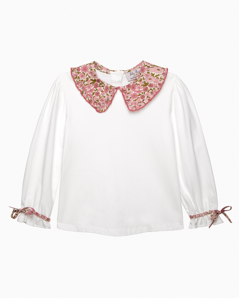 Pie Crust Jersey Top in Poppy & Daisy