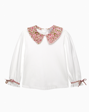 Pie Crust Jersey Top in Poppy & Daisy