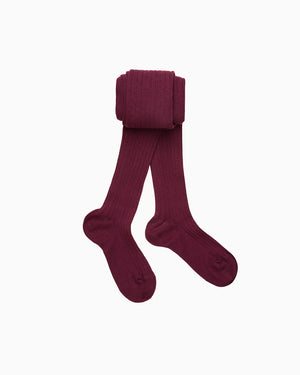 Ribbed Tights in Aubergine