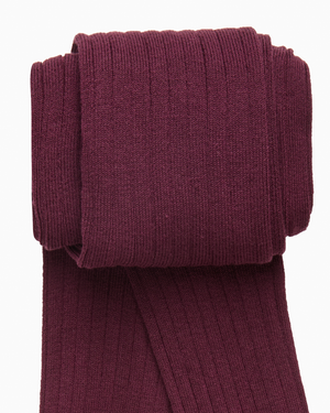 Ribbed Tights in Aubergine