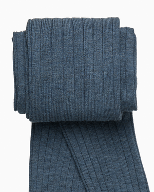 Baby Ribbed Tights in Denim Blue