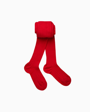 Ribbed Tights in Red