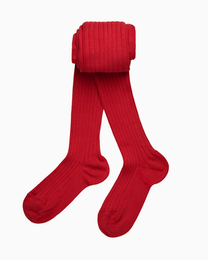 Ribbed Tights in Red