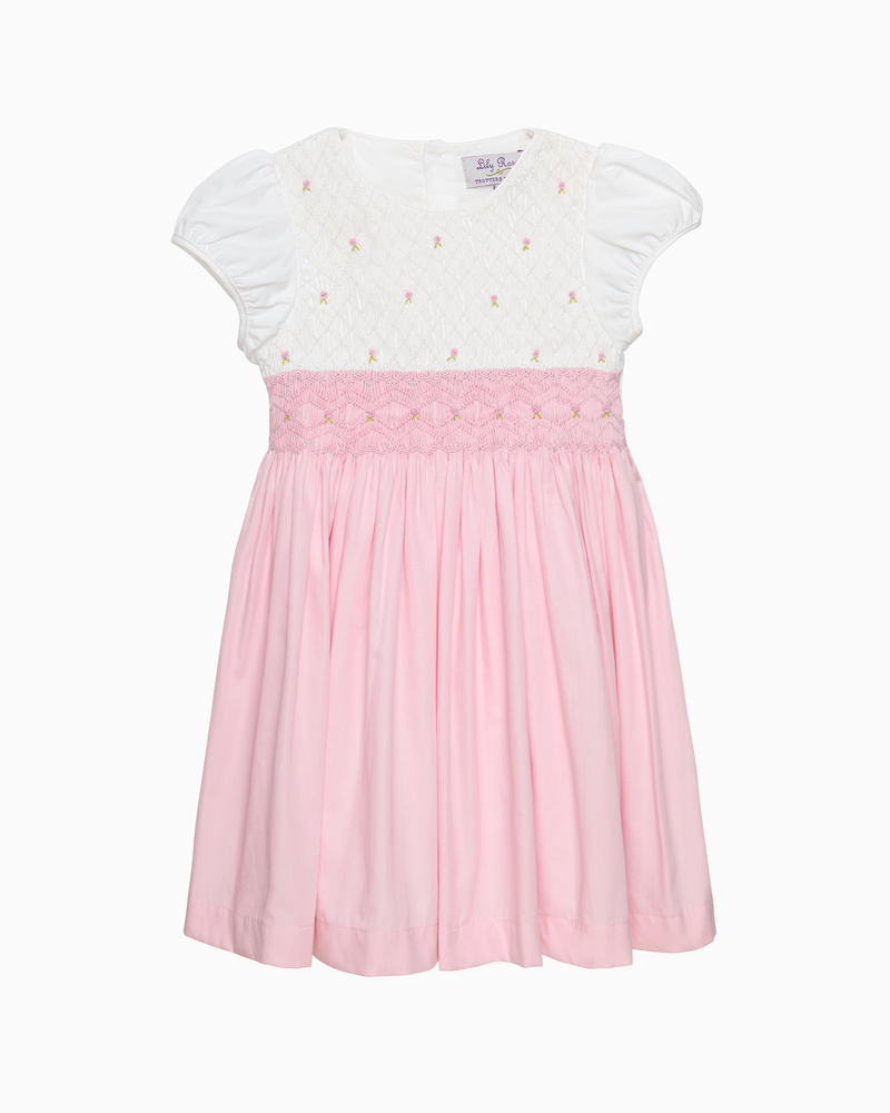 Rose Hand Smocked Dress in Pink