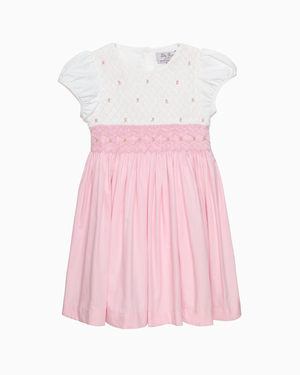 Rose Hand Smocked Dress in Pink