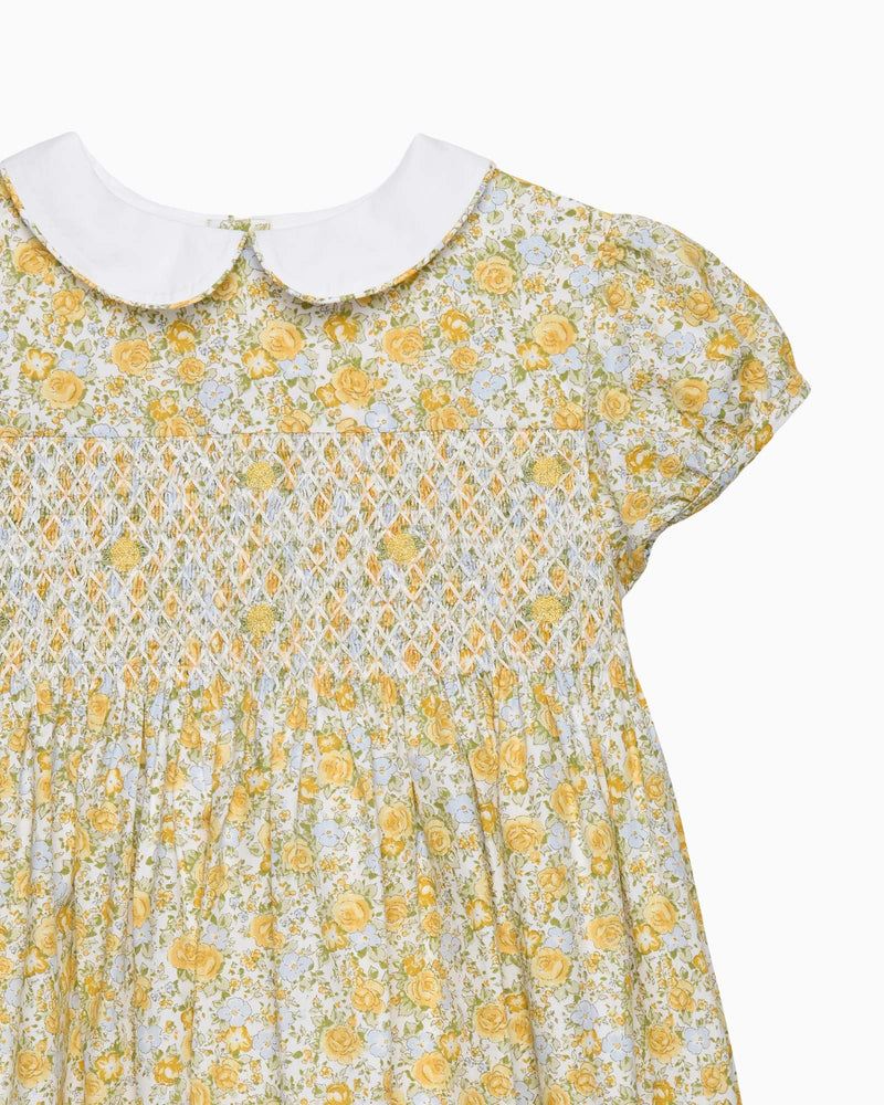 Confiture Dress Rosie Smocked Dress in Yellow Rose Floral