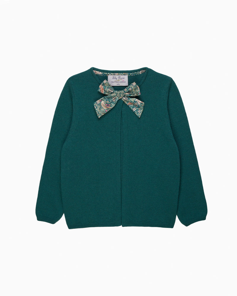 Lily Rose Cardigan Strawberry Thief Bow Cardigan