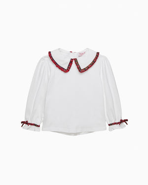 Tartan Pie Crust Jersey Blouse