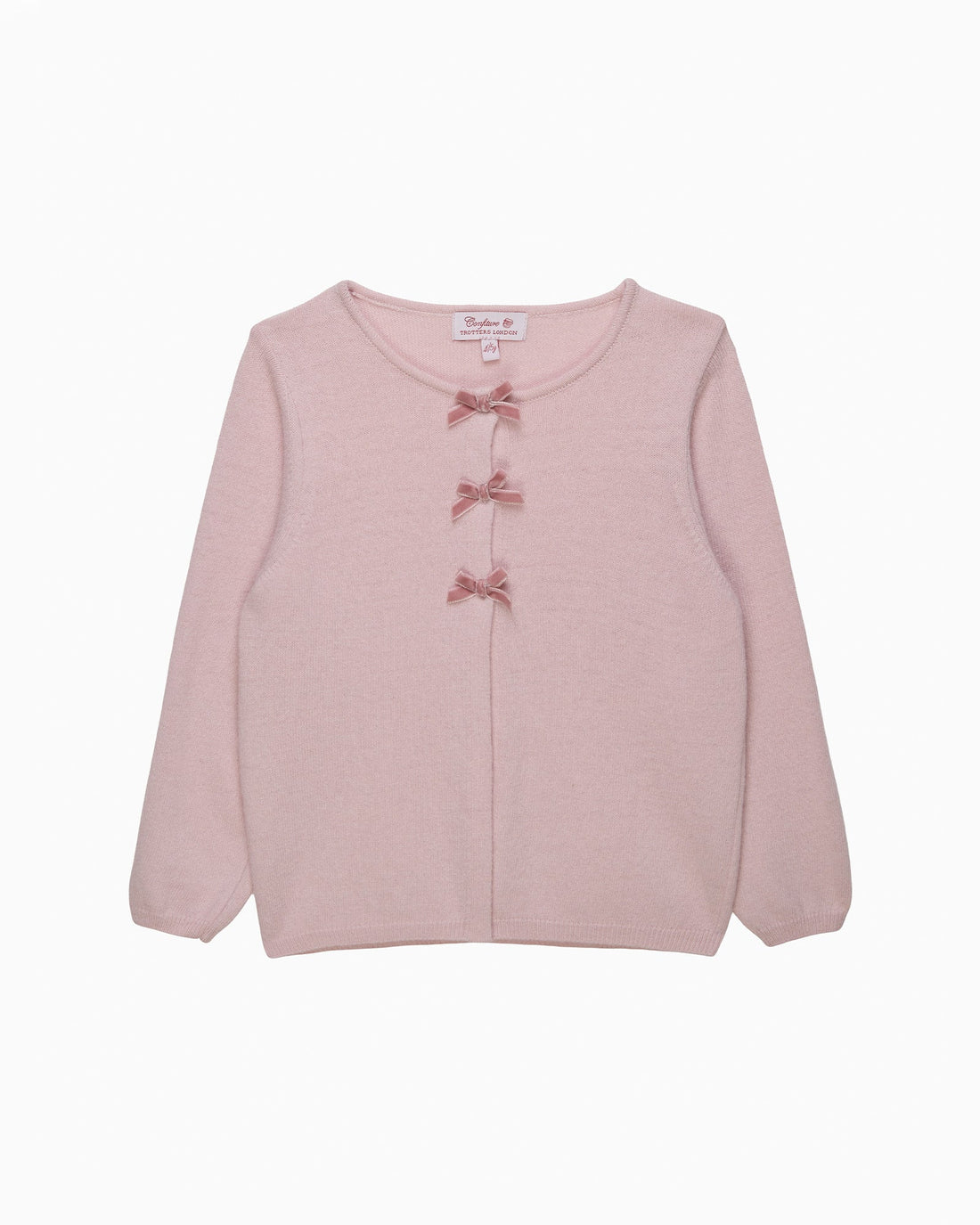 Confiture Cardigan Velvet Bow Cardigan in Pink