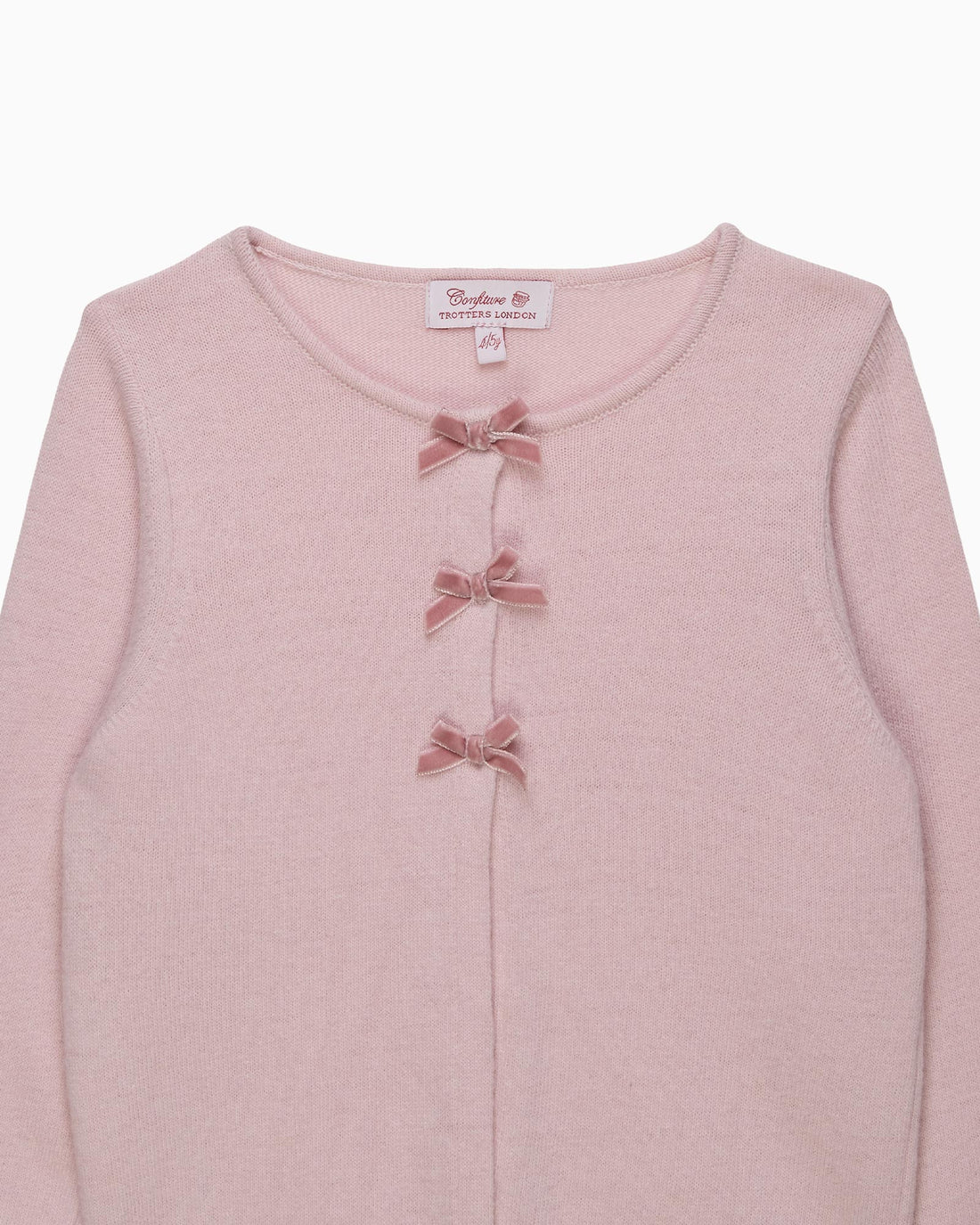 Confiture Cardigan Velvet Bow Cardigan in Pink