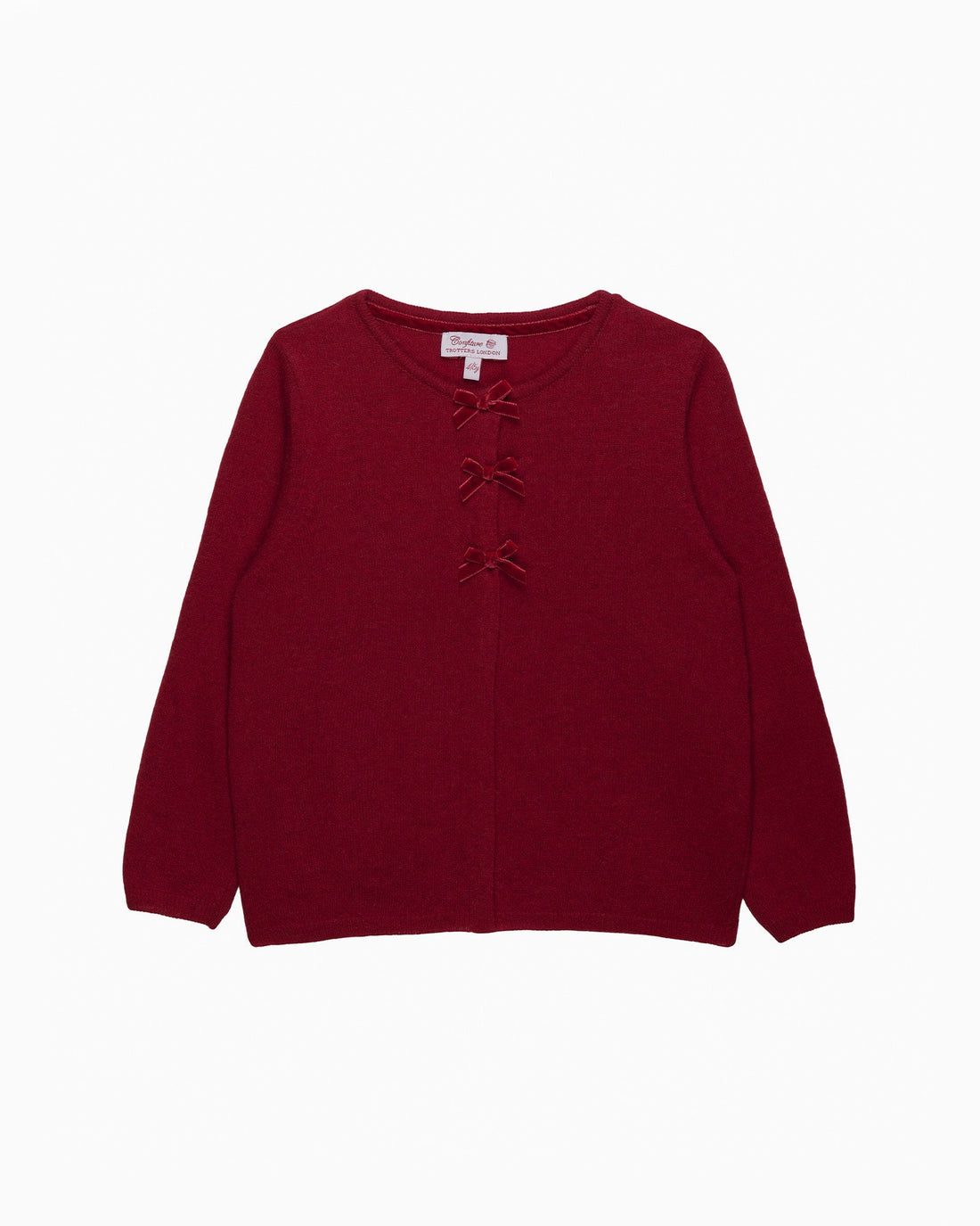 Confiture Cardigan Velvet Bow Cardigan in Red