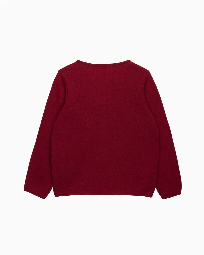 Confiture Cardigan Velvet Bow Cardigan in Red