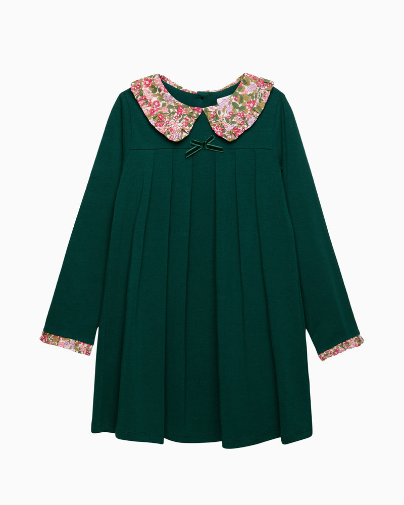 Violet Pie Crust Dress in Forest Green