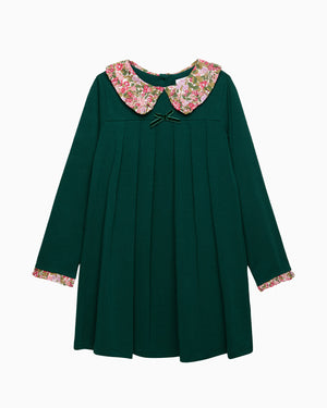 Violet Pie Crust Dress in Forest Green