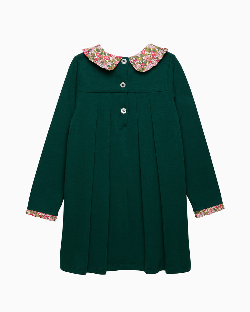 Violet Pie Crust Dress in Forest Green