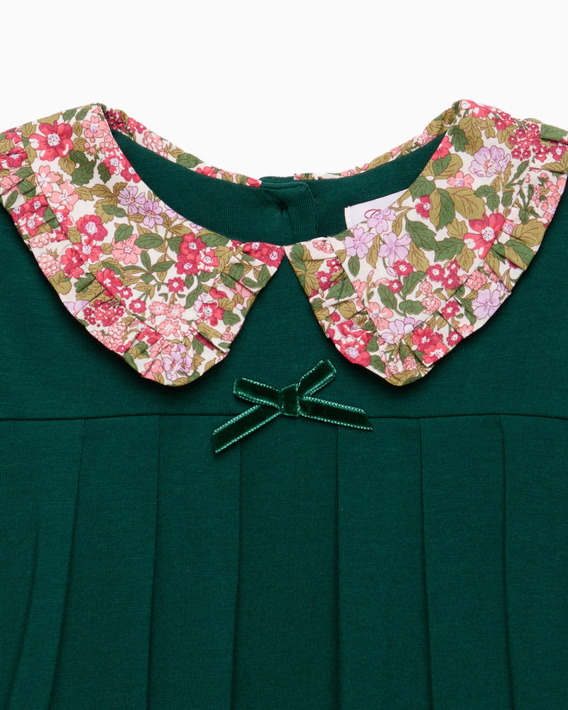 Violet Pie Crust Dress in Forest Green