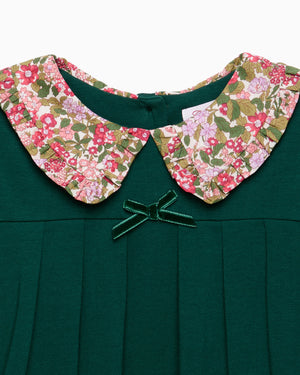 Violet Pie Crust Dress in Forest Green