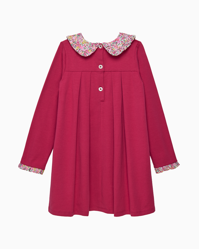 Violet Pie Crust Dress in Bright Pink
