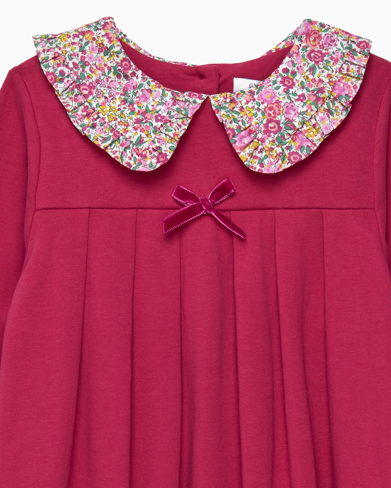 Violet Pie Crust Dress in Bright Pink
