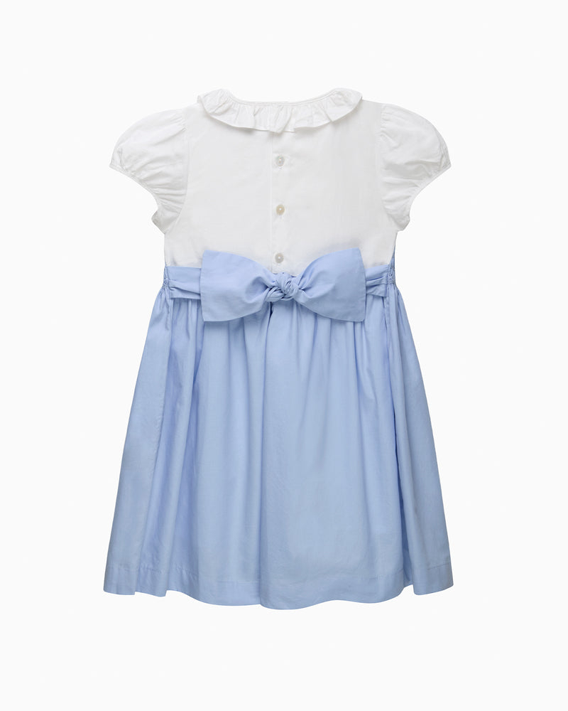 Willow Rose Hand Smocked Dress in Cornflower