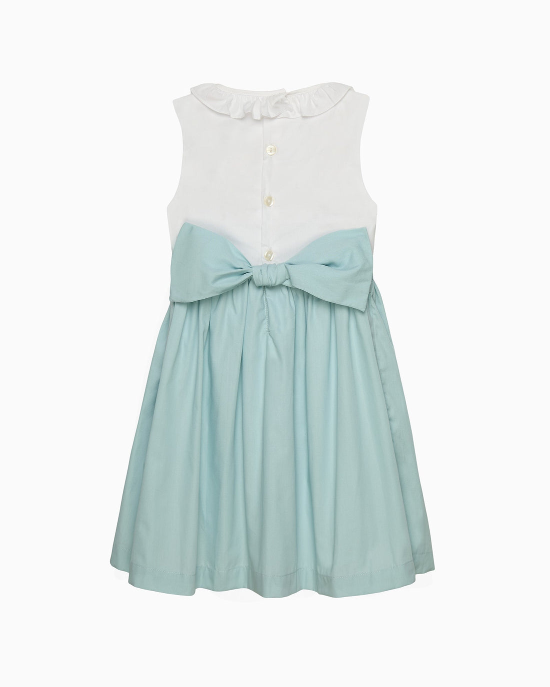 Lily Rose Dress Sleeveless Willow Hand Smocked Dress in Sea Blue