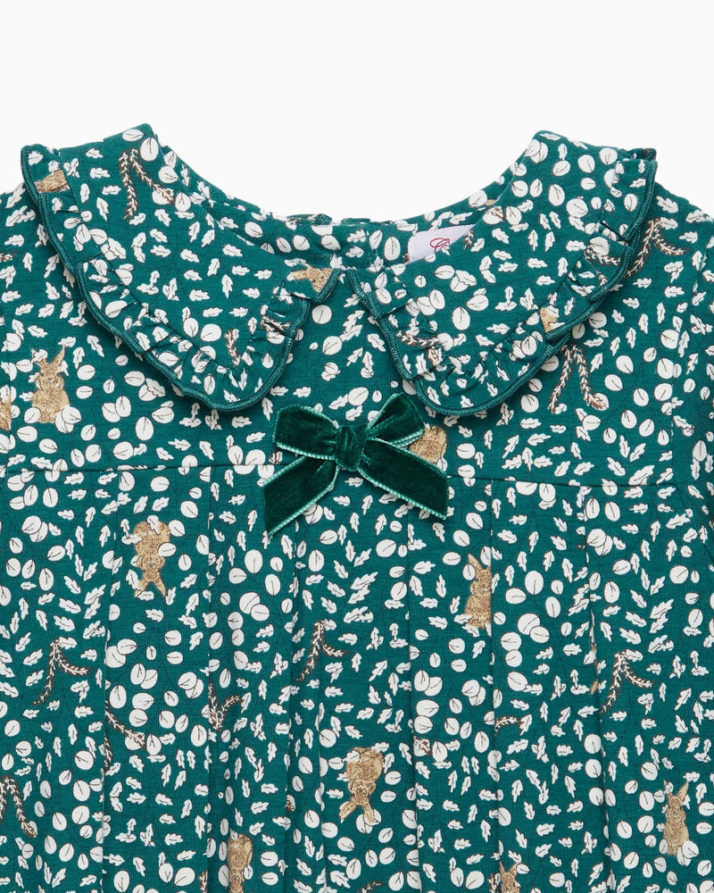 Woodland Bunny Dress in Forest
