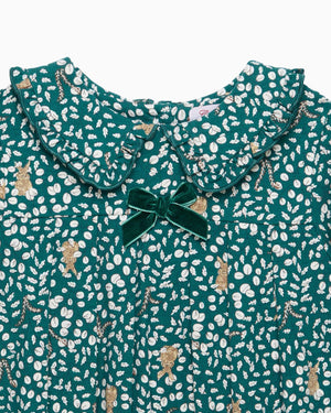 Woodland Bunny Dress in Forest