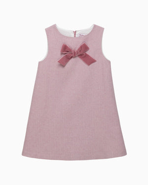 Confiture Dress Georgina Bow Dress in Pink Herringbone