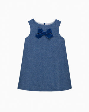Georgina Bow Dress in Blue