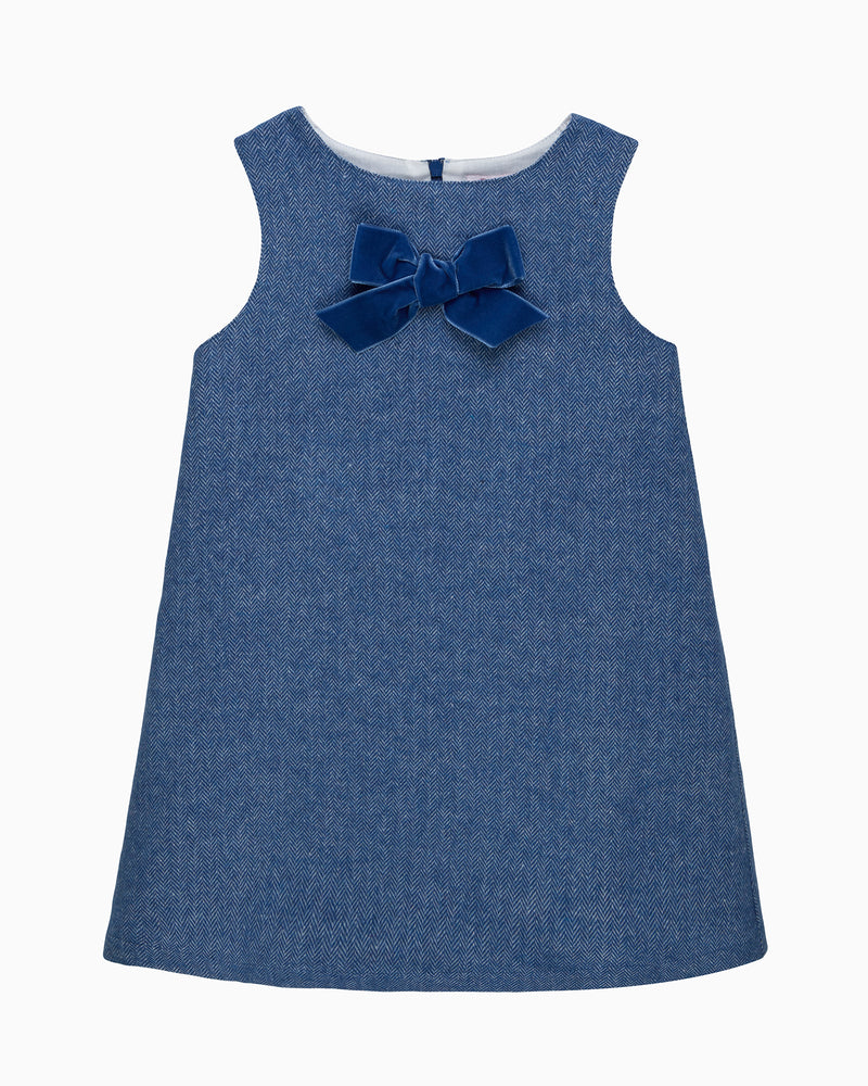 Georgina Bow Dress in Blue