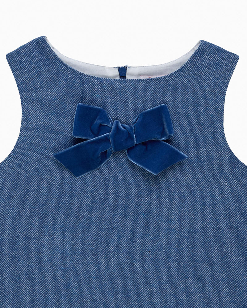 Georgina Bow Dress in Blue