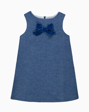 Georgina Bow Dress in Blue