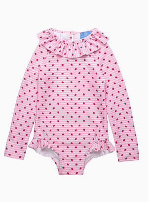 Swimsuit in Pink Strawberry Stripe